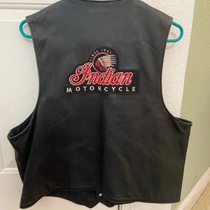 Mens XL Leather Indian Motorcycle Vest